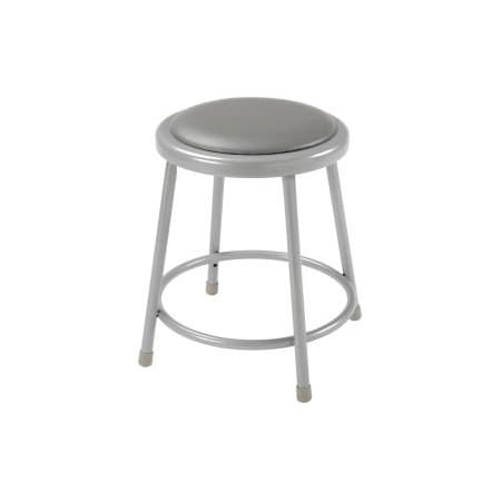 National Public Seating Interion 18H Steel Work Stool with Vinyl Seat Backless Gray Pack of 2 INT-6418/2